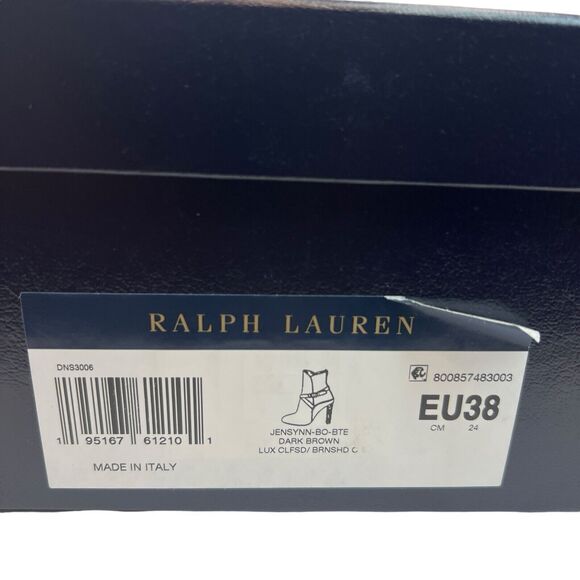 Ralph Lauren Purple Label Jensynn Calf-Suede Bootie In Dark Brown Size 38 - Picture 14 of 14